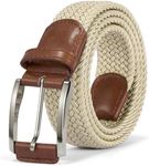 BOSTANTEN Stretch Belts for Men Braided Woven Belts Men 1 3/8", Gift for Golf Pants Casual Shorts Jeans