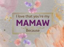 I Love That You're My Mamaw Because: Fill In The Blank With Sweet Prompts, What I Love About Mamaw From Daughter. Personalized Mothers Day Gift for Mamaw. Perfect for Mom's Birthday Or Christmas Gifts From Kids