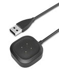 Bicmice 3.3Ft Usb Charger Cable Compatible With Fitbit Sense Versa 3 Charger Smartwatch Magnetic Charging Power Cable, Black