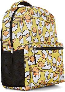 Fast Forward Gudetama Lazy Egg Allover Backpack - Gudetama Lazy Egg Iconic Backpack - Officially Licensed Gudetama School Bookbag (Yellow), Yellow, One Size, Japanese