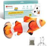 Potaroma Cat Toys Flopping Fish with SilverVine and Catnip, Moving Cat Kicker, Floppy Wiggle Fish for Small Dogs, Motion Kitten Interactive Exercise Toys, Mice Animal Toy 10.5"