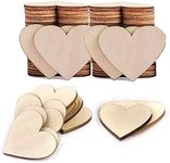 WLIANG 100 Pcs 2 inch Wood Heart Cu