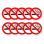 Haobase 10 Pcs No Smoking Sign - Self Adhesive Vinyl Sticker (7 cm x 7 cm)