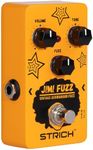 STRICH Jimi Fuzz Guitar Pedal, Compact Electric Guitar Mini Fuzz, Classic Sound, True Bypass, Adjustable Vol/Tone/Gain Controls for Electric Guitar, Orange