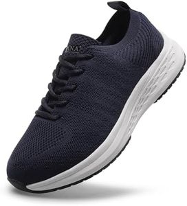 Vogana Men's Wide Toe Walking Shoes Sneakers Men's Wide Toe Box Running Shoes with Arch Support Suitable for Plantar Fasciitis Relieve Foot Pain Men's Diabetic Shoes 7-13, Blue, 8 Wide