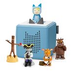 tonies Toniebox Julia Donaldson Bundle including 1 Creative & 4 Gruffalo, Gruffalos Child, Stick Man & Highway Rat, Blue