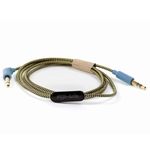 POGS-Safe Cable | 3.5 mm Audio Cable The Gecko & The Elephant Headphones | Volume Limited 85 dB, Safe Technology | Integrated Microphone | 1 meter Anti-Tangle Fabric Cable (Blue)