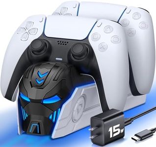 Upgraded for PS5 Controller Charger with Fast Charging AC Adapter, Dual Controller Charging Station Stand for PlayStation 5, Docking Station Replacement for PS5 Accessories Kits