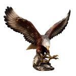 Sharplace Modern Lucky Eagle Figurines Feng Shui Animal Sculpture Statue for Shelf Decoration, 31cmx16.5cmx25.5cm