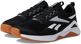 Reebok Men's Nanoflex Trail 2 Sneaker, Black/White/Gum, 9.5