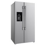 FORNO 36" Inch W. Freestanding Side-by-Side Refrigerator and Freezer with 20 Cubic Ft. Total Capacity - Stainless Steel French Door Built-In Ice Maker Fridge with Child Safety Lock