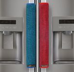 WISHLAND™ Set of 2 Pcs Reversible Fridge Handle Cover for Oven/Refrigerator/Car (6X12 Inches, 1 Blue and 1 Red)