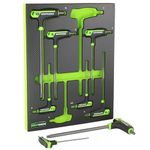 GRIPEDGE 8-PC METRIC HEX T-Handle Driver Set | Sizes - 2, 2.5, 3, 4, 5, 6, 8, 10 MM| Made With S2 Steel | Includes Premium EVA Foam Tray|