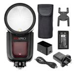 Pixapro 76w GIO1 5600x Studio Strobe Light Proffessional Photography Lighting LED Video Flash GODOX V1 Portable Battery Powered Light (Compatible with Sony)