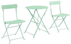 Crosley Furniture CF7390-MN Karlee Retro Metal Indoor/Outdoor 3-Piece Bistro Set with Table and 2 Chairs, Mint