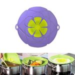 Ziyaeru Spill Stopper Silicone Lid Cover Overflow Stopper Lid Cover For Pans Pots Boiling Kitchen Safeguard Multifunction Utility Kitchen Tool Gift for Mother's Day Thanksgiving (Purple)