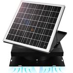 DC HOUSE 30 Watt Solar Attic Fan Solar Powered Roof Exhaust Fan Up To 3000 Sq Ft,2500 CFM Metal Shell Solar Vent With Brushless Motor, Hail and weather resistance