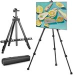 AIKUPNEY Artist Easel Stand - Metal Tripod Easel for Painting Canvas,Adjustable Height from 17-63 inches,Portable Easel with a Bag for Table-top&Floor Drawing,Displaying