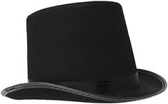 Skeleteen Black Felt Top Hat - Victorian Costume Hats For Tuxedo Magician or Ringmaster Costumes - 1 Piece