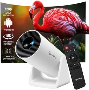 Lifelong Lightbeam Smart Projector for Home 4K Support, Native 720p HD Resolution, 2500 Lumen, Rotabable Design, Speaker, Android 11 with Built-in Apps (Netflix, Prime, Youtube) WiFi, 100''Max Display