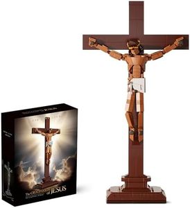 Jesus Crucifixion Building Block Model for Adults, 588+ PCS Christian Display Statue, Faith-Based Home & Church Decor, Easter & Christmas Religious Gift, Compatible Brick Set