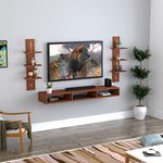 Anikaa Crystal Engineered Wood Wall Mount TV Unit/TV Stand/Wall Set Top Box Stand/TV Cabinet/TV Entertainment Unit (Walnut)(Ideal for 42.52 Inch)(D.I.Y)