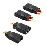 4 PCS Male and Female Deans T Plug to Connector Adapter Compatible with TRX Wireless Converter for RC Battery Charger Slash