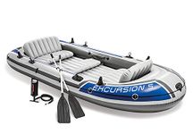 KidsZeeNie® Inflatable Portable Boat| Water Raft Kayak Perfect for Adults Adventure,Rafting,Picnic,Swiming Pools,Fishing,Boating,Rescue Flood Help Boat (Excurtion 5 Person)