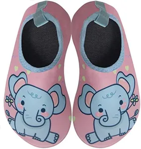 BomKinta Kids Water Shoes Boys Girls Quick Dry Non-Slip Aqua Socks for Beach Swimming Pool Pink Blue Size 1-2 M US Little Kid