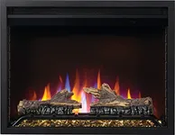 Napoleon Cineview 26 - NEFB26H - Built-in Electric Fireplace, 26-in, Black, Glass Front, Glass Crystal Ember Bed, Optional Burnt Oak Logs, 3 Flame Colors, 7 Ember Bed Colors