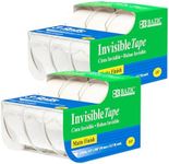 BAZIC Products InvisibleTape w/Dispenser 3/4" X 500", Matte Finish Stationery Tapes Rolls, for Arts Craft Photo Gift Wrapping, (3/Pack), 2-Packs