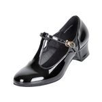 Asyusyu Black T Bar Character Shoes Low Heel Ballroom Dance Shoes for Women-4.5 UK