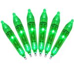 Edearkar LED Boat Dock Green Underwater Fishing Light Waterproof Fishing Light Attractive Light Bait Lure Lamp, 6-Pack