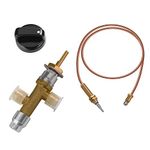 WADEO Fire Pit Control Valve Kit, Fire Pit Flame Failure Safety Control Low Pressure Propane Fire Pit Replacement Part with 3/8" Flare Inlet & Outlet