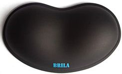 BRILA Ergonomic Silicone Mouse Wrist Rest, Cooling Silica Gel PU Leather Mouse Wrist Support Pad for Office Work and Laptop Computer Gaming