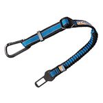 Kurgo Dog Seatbelt Car Seat Belt for Pets Adjustable Dog Safety Belt Leash Quick & Easy Installation Works with Any Pet Harness Carabiner Clip Direct to Seatbelt Bungee Tether Blue