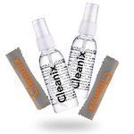 Alcohol Free Glasses Cleaner Kit (Set of 2) with (2) Microfiber Cloths - Eyeglass Cleaning Spray Bottle - Lens Cleaner in a Travel Kit - Also for Computer and Laptop Screens - Safe for All Lenses