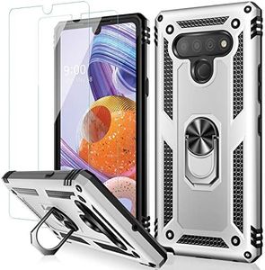 MERRO Compatible with LG Stylo 6 Case with Screen Protector,Military Grade Heavy Duty Shockproof Cover Pass 16ft Drop Test with Magnetic Kickstand Protective Phone Case for LG Stylo 6 Silver