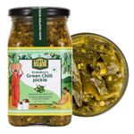 THE LITTLE FARM CO Green Chilli Pickle - Hari Mirch ka Achar | Less Oil Mustard Base Homemade Chilli Pickles Chopped | No Added Preservatives, No Artificial Flavours | Traditional Recipe, 400g