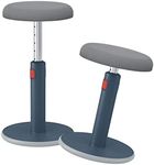 Leitz Active Sit Stand Stool, Ergonomic Height Adjustable 46cm to 79cm Wobble Stool, Round Swivel Office Desk Chair/Stool, Ergo Cosy Range, Velvet Grey, 65180089