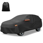 X AUTOHAUX Car Cover for Nissan X-TRAIL 2010-2023 210D-PU Oxford Outdoor Full Car Cover All Weather Waterproof Windproof Protection with Driver Door Zipper Black