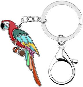 DOWAY Cute Macaw Parrot Keychain Car Key Charms Purse Handbags Pendant Bird Keyring Gifts (Multicolor)