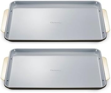 Caraway Non-Stick Ceramic Large Baking Sheet Duo - Naturally Slick Ceramic Coating - Non-Toxic, PTFE & PFOA Free - Perfect for Baking, Roasting, and More - Large (18" x 13") - Black