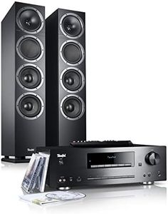 Teufel Theater 500 KOMBO Stereo Sound System - Leistungsstarke Stereo Anlage mit Bluetooth aptX und Stereo CD-Receiver, NFC, DAB+ Digitalradio, USB, High-End Standlautsprecher - schwarz