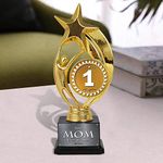 Jhingalala Best Mom Ever Printed Golden Alloy Award Trophy for Mom | Gift for Mother, Gift for Mom, Birthday Gift for Mom, Trophy for Best Mom, Gift for Mother's Day (10 x 7 x 25 cm)