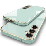 TheGiftKart Luxurious Golden-Plated Back Cover Case for Samsung Galaxy M55 / M55s / F55 5G | Raised Lips for Camera & Screen Protection | Stylish Back Case for Samsung M55 / M55s / F55 5G (TPU, Green)