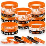 Cinrobiye 30 Pcs Orange Awareness Ribbon Silicone Wristbands Leukemia Lymphoma Cerebral Cancer Awareness Support Rubber Bracelets for Women Man Orange Ribbon Public Social Charity Welfare Event