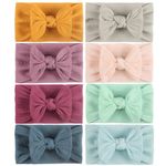 Baby Turban Headband Set-Bowknot Hairband Soft Cute Headwear Elastic for Newborn/Girls/Boys/Kids Gift as Toddler Headdress Photography Props Accessories (E)