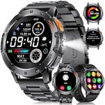 LIGE Military Smart Watch with Bluetooth Call,1.43" HD AMOLED Fitness Tracker with IP68 Waterproof 100+Sports Modes for Android iOS, 530mAh Smartwatch for Men with Heart Rate Sleep Monitor