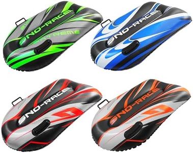 CocoNut Outdoor- 4-Pack Assorted Inflatable Toboggan Sleds - Heavy Duty Snow Sleds with Sturdy Handles for Kids, Teens and Adults-Cold Resistant Toboggans -Lightweight Tubes for Boys and Girls